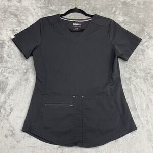Women's Scrubstar Ultimate Size XS Criss Cross V-Neck Scrub Top Stretch Black